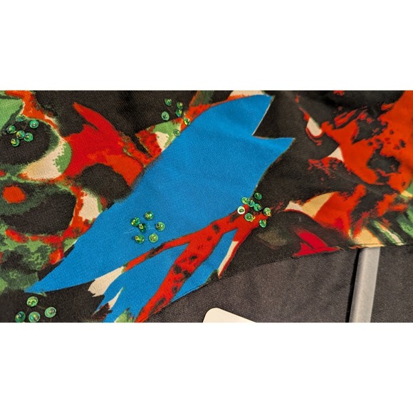 JMB Collection 3X Blouse Tunic Art To Wear Colorful Sheer Slv Flowy Art Teacher - Picture 6 of 6
